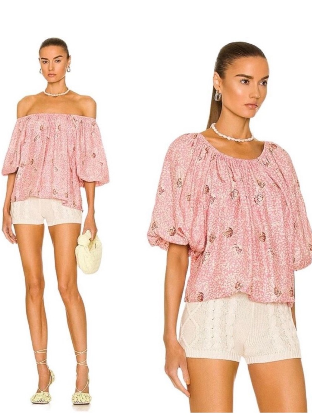 Natalie Martin Ella Silk Top in Andromeda Shell Pink Size XS